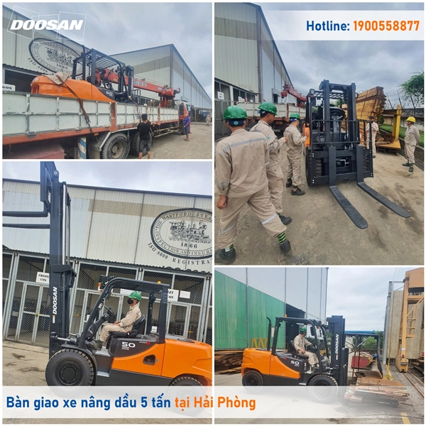 202204-ban-giao-xe-nang-dau-5-tan-Doosan-Hai-Phong