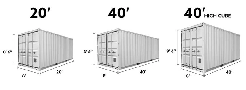 Kích thước container phổ biến nhất